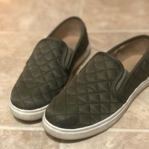Olive Green “Puffer” Slide Sneakers  - Size 6.5